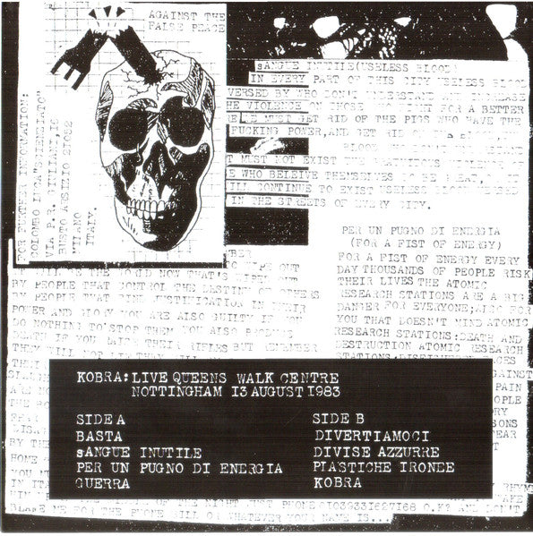 Kobra (10) : Live Queen's Walk Centre, Nottingham, 13 August 1983 (7",33 ⅓ RPM,EP,Unofficial Release)
