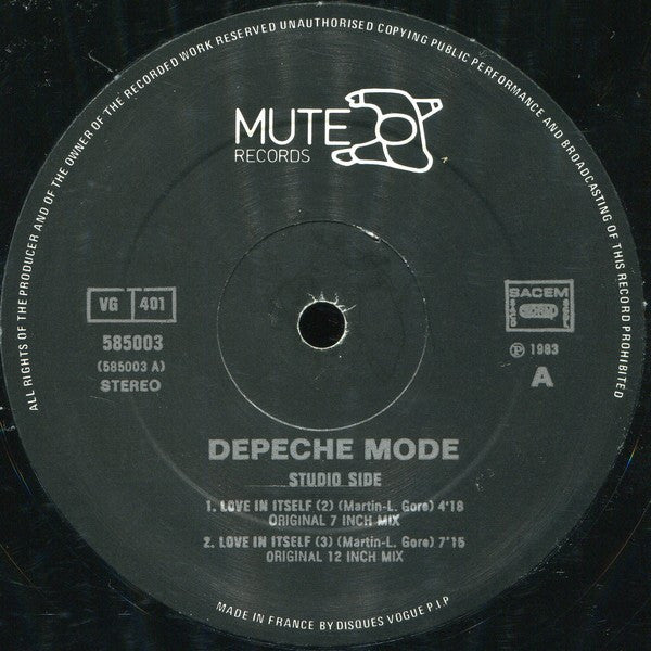 Depeche Mode : Love In Itself∙ 2 ∙ 3 And Live Tracks (LP,Mini-Album,Stereo)