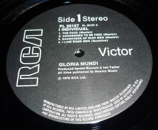 Gloria Mundi : I, Individual (LP,Album)