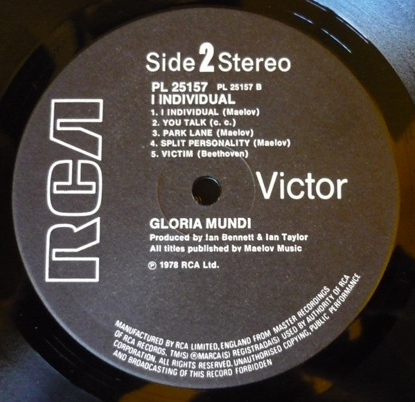 Gloria Mundi : I, Individual (LP,Album)