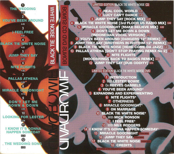 David Bowie : Black Tie White Noise (CD, Album, RE, RM + CD, Comp, Ltd + DVD-V, Ltd, NT)