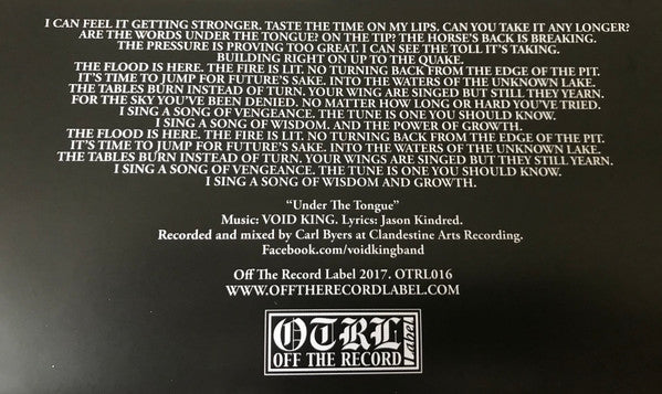 Void King / Stone In Egypt : Under The Tongue / Snake Carrier (7", Single, Ltd, Num)