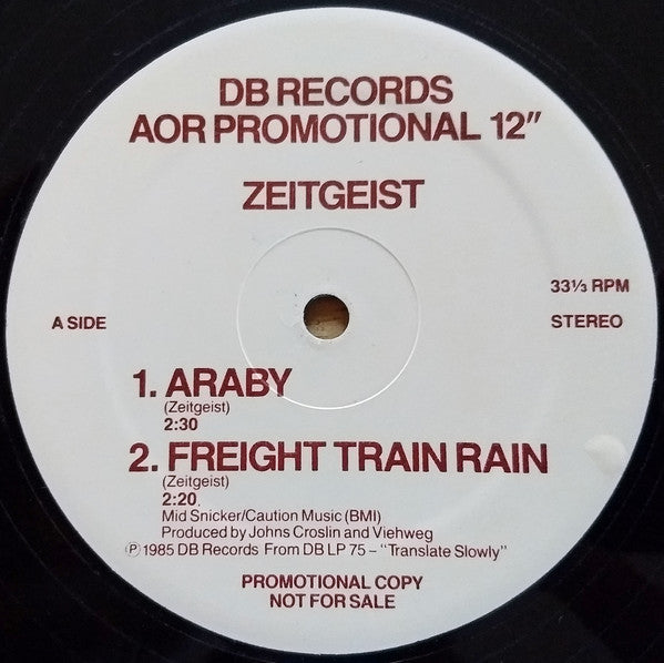Zeitgeist (5) : AOR Promotional 12" (12", EP, Promo)
