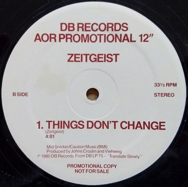 Zeitgeist (5) : AOR Promotional 12" (12", EP, Promo)