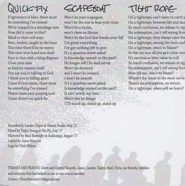 Chain Reaction (25) : Hangman (7",33 ⅓ RPM,EP,Limited Edition)