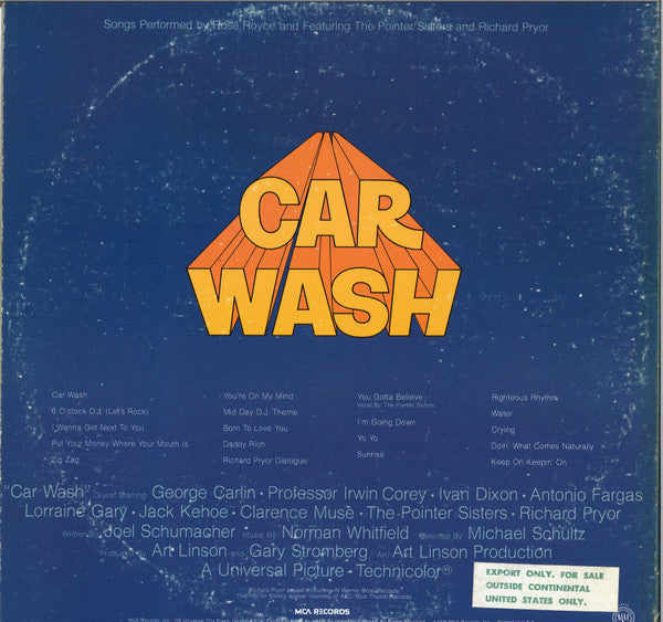 Rose Royce : Car Wash (Original Motion Picture Soundtrack) (2xLP, Album, Glo)