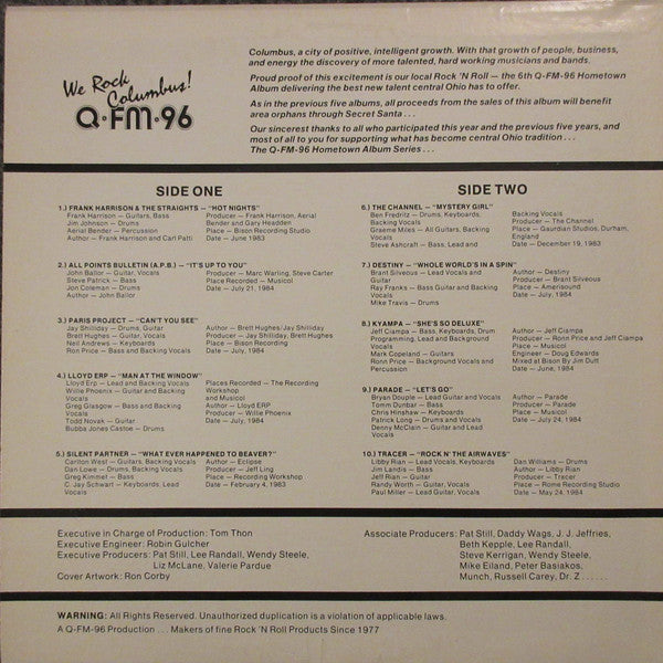 Various : Q-FM-96 Rockin' Columbus Hometown Album 6 (LP, Comp)