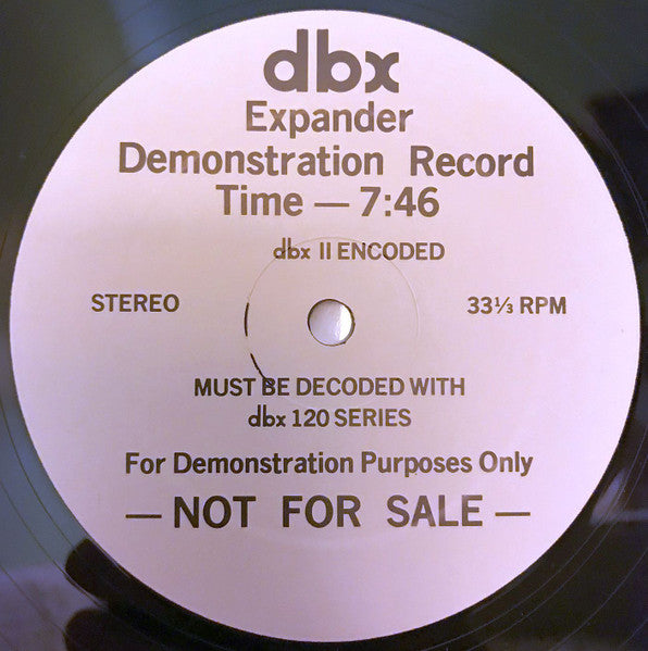 Various : dbx Expander Demonstration Record (12",33 ⅓ RPM,Promo,Stereo)