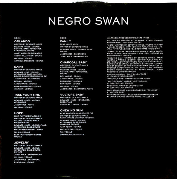 Blood Orange (2) : Negro Swan (LP,Album)