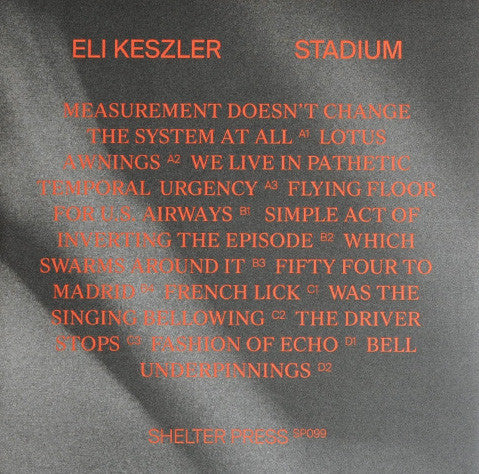 Eli Keszler : Stadium (2xLP, Ltd, Sil)