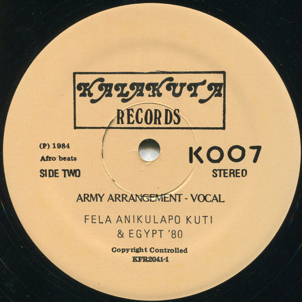 Fela Kuti : Army Arrangement (12",Reissue)
