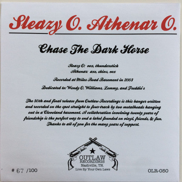 Sleazy O., Athenar : Chase The Dark Horse (7", S/Sided, Ltd)