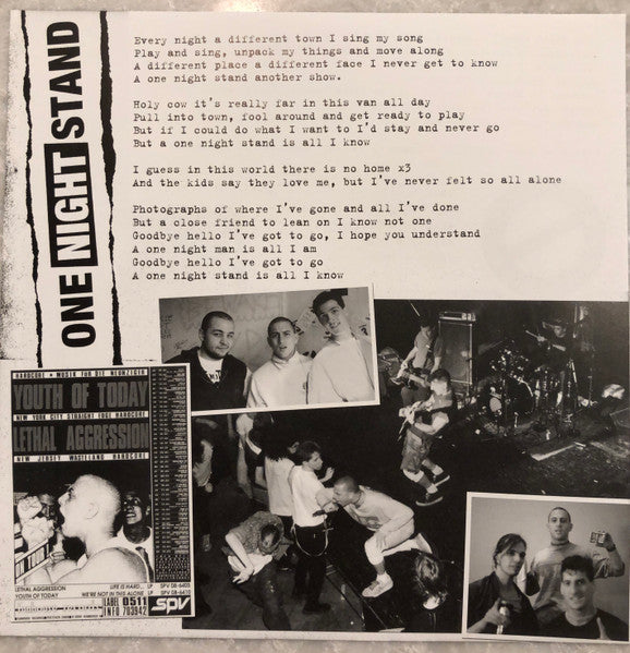 Youth Of Today : One Night Stand (7", Blu)