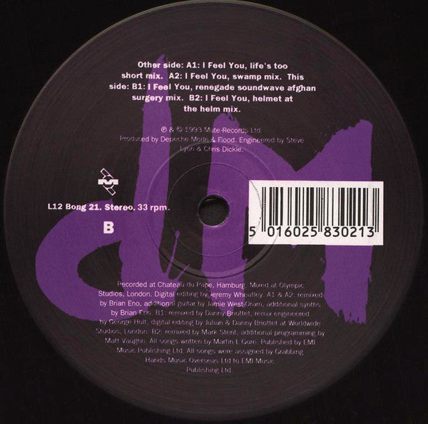 Depeche Mode : I Feel You (12",33 ⅓ RPM,Single,Limited Edition)
