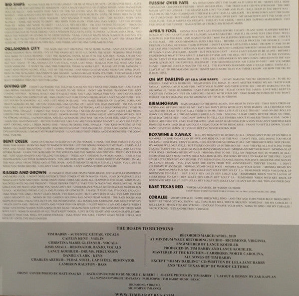 Tim Barry : The Roads To Richmond (LP, Ltd, Sil)