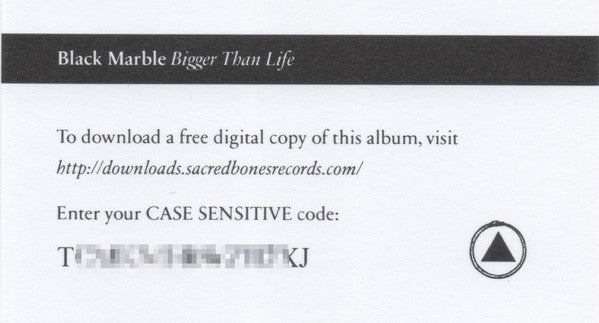 Black Marble : Bigger Than Life (LP,Album,Limited Edition,Stereo)