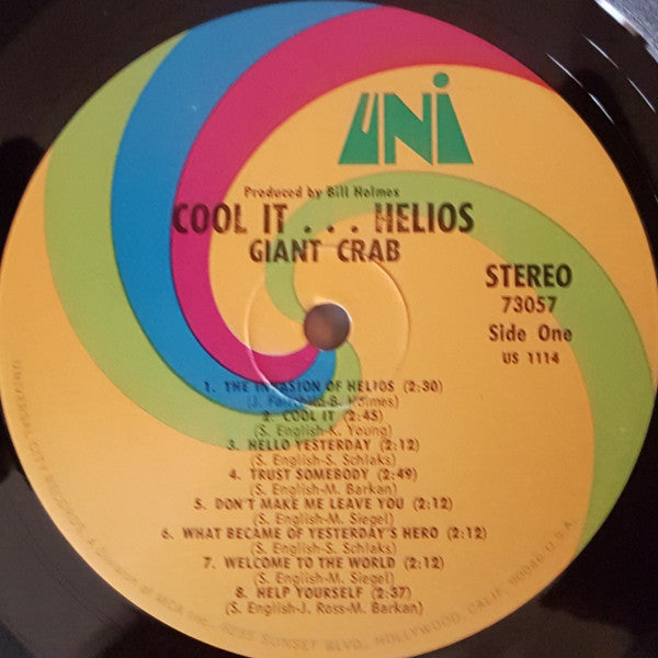 Giant Crab : Cool It...Helios (LP, Album, Pin)