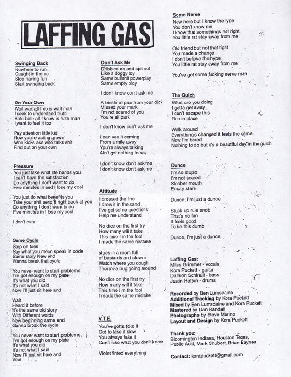 Laffing Gas : It's A Beautiful Day In The Gulch (12", Ltd, Cle)