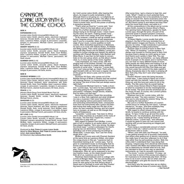 Lonnie Liston Smith And The Cosmic Echoes : Expansions (LP,Album,Reissue)