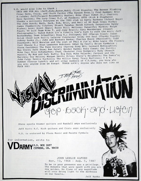 Visual Discrimination : Step Back And Listen (LP,Album)