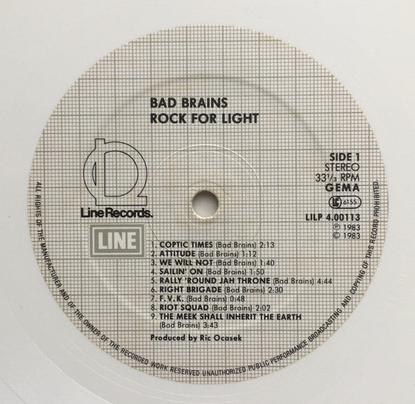 Bad Brains : Rock For Light (LP,Album)