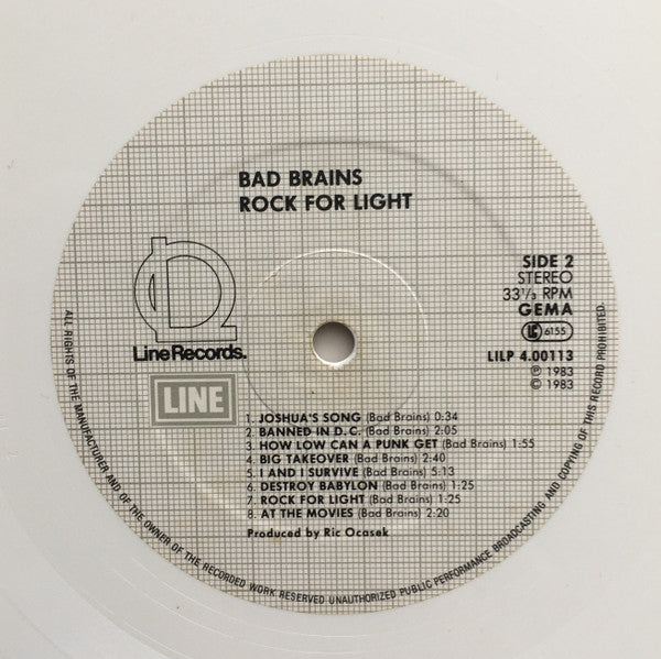Bad Brains : Rock For Light (LP,Album)