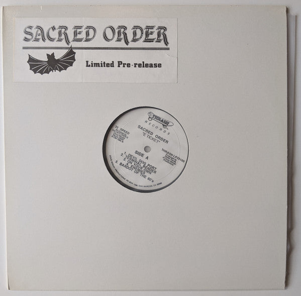 Sacred Order : "E-Ticket" (LP, Pre)