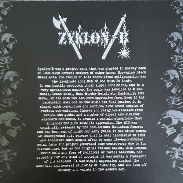 Zyklon-B : Blood Must Be Shed (12",45 RPM,Single Sided,EP,Limited Edition,Numbered,Reissue)