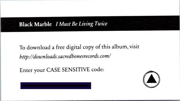 Black Marble : I Must Be Living Twice (12",45 RPM,EP,Limited Edition)