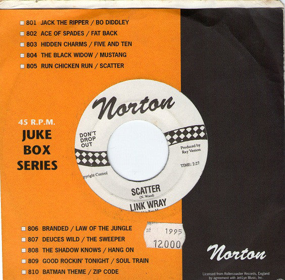 Link Wray And His Ray Men : Run Chicken Run / Scatter (7",45 RPM,Single)