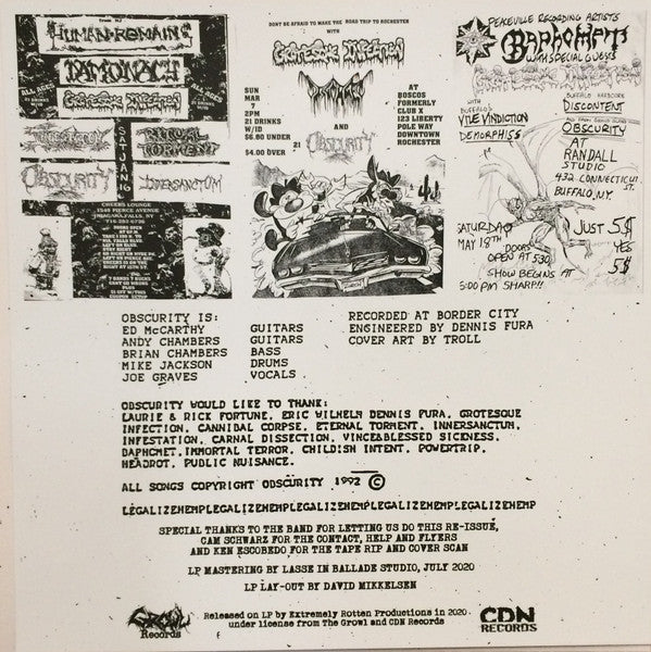 Obscurity (12) : Obscurity (12",Reissue)