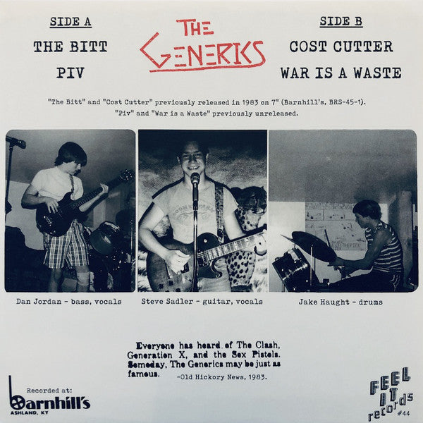 The Generics (6) : Cost Cutter (7", EP, Ltd, RE)