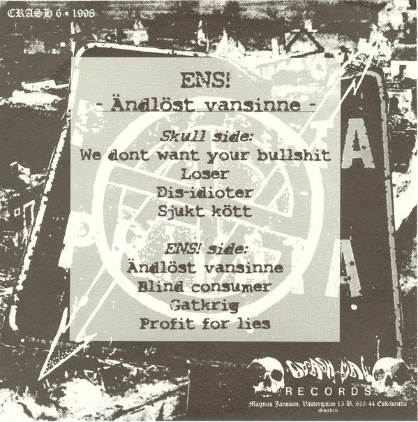Ens (4) : Ändlöst Vansinne EP (7", EP)