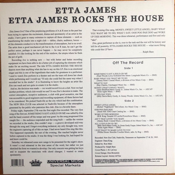 Etta James : Etta James Rocks The House (LP,Album,Reissue)