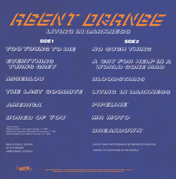 Agent Orange (7) : Living In Darkness (LP,Album,Reissue)