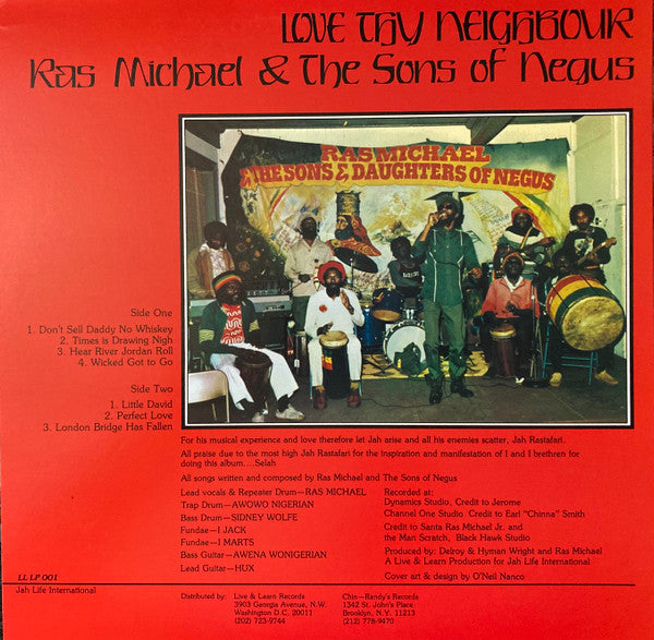 Ras Michael & The Sons Of Negus : Love Thy Neighbour (LP,Album,Reissue)