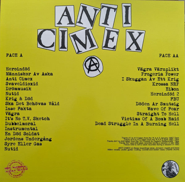 Anti Cimex : The Complete Demos Collection 1982 - 1983 (LP, Comp, RM)