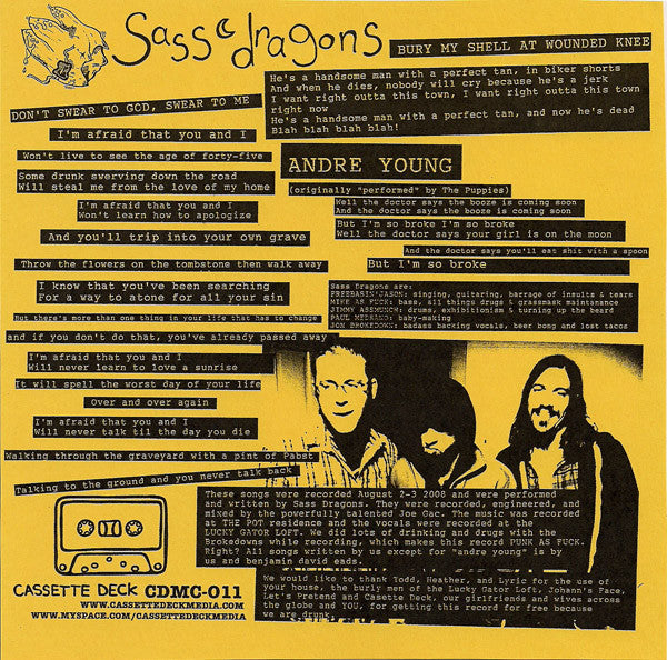 Brokedowns, The / Sass Dragons : The Brokedowns / Sass Dragons (7",33 ⅓ RPM)
