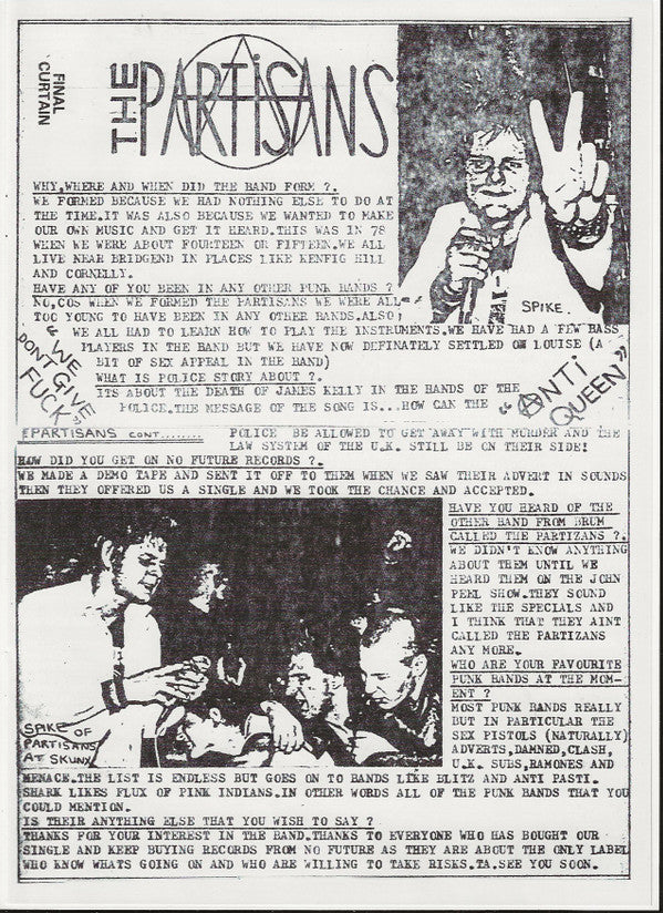 Partisans, The : Anarchy In Alkatraz / No Future Demos 80-82 (LP,Compilation,Limited Edition)