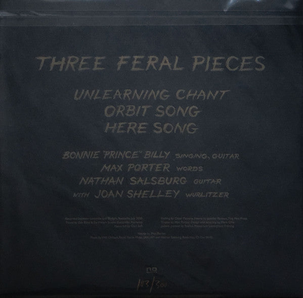 Bonnie "Prince" Billy & Nathan Salsburg Sing And Play Max Porter (3) : Three Feral Pieces (12",45 RPM,Single Sided,EP,Etched,Limited Edition,Numbered,Special Edition)