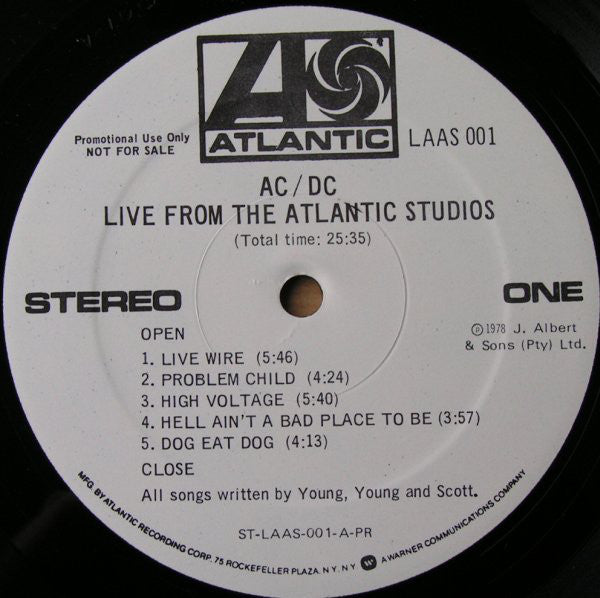 AC/DC : Live From The Atlantic Studios (LP,Promo,Transcription)