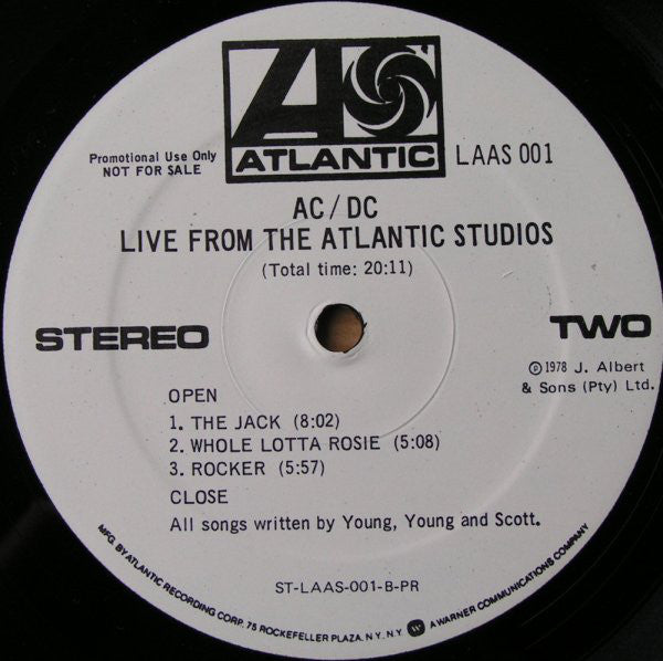AC/DC : Live From The Atlantic Studios (LP,Promo,Transcription)