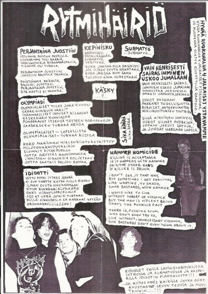 Rytmihäiriö : Surmatyö EP (7", EP, W/Lbl)