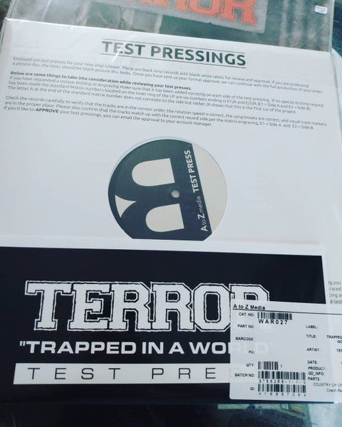 Terror (3) : Trapped In A World (12",45 RPM,Album,Test Pressing)