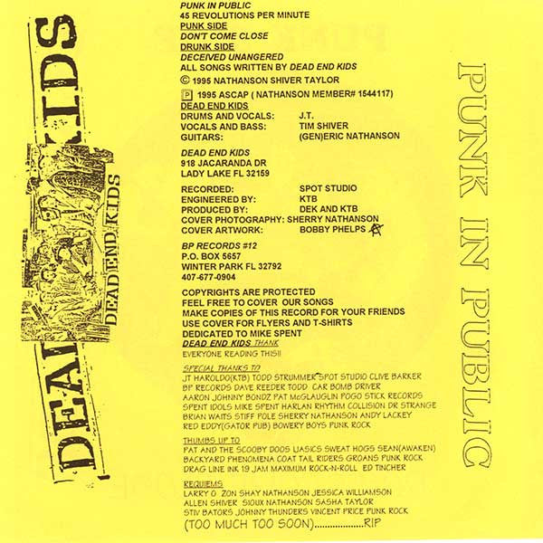 Dead End Kids (2) : Punk In Public (7")