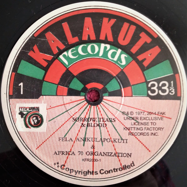 Fela Kuti And Africa 70 : Sorrow Tears And Blood (LP,Album,Reissue)