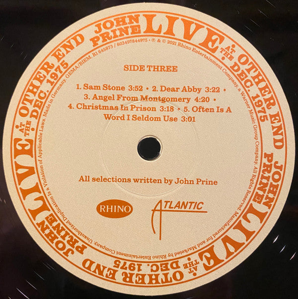 John Prine : Live At The Other End Dec. 1975 (LP)