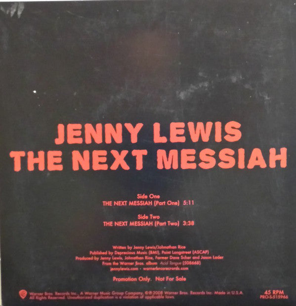 Jenny Lewis : The Next Messiah (7", Single, Promo)