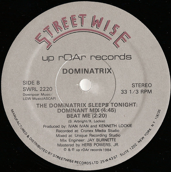 Dominatrix : The Dominatrix Sleeps Tonight (12",33 ⅓ RPM)