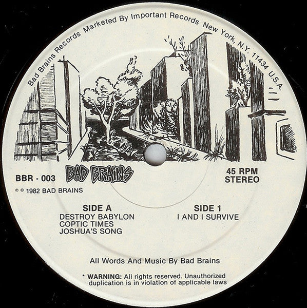 Bad Brains : I And I Survive (12",45 RPM,EP)